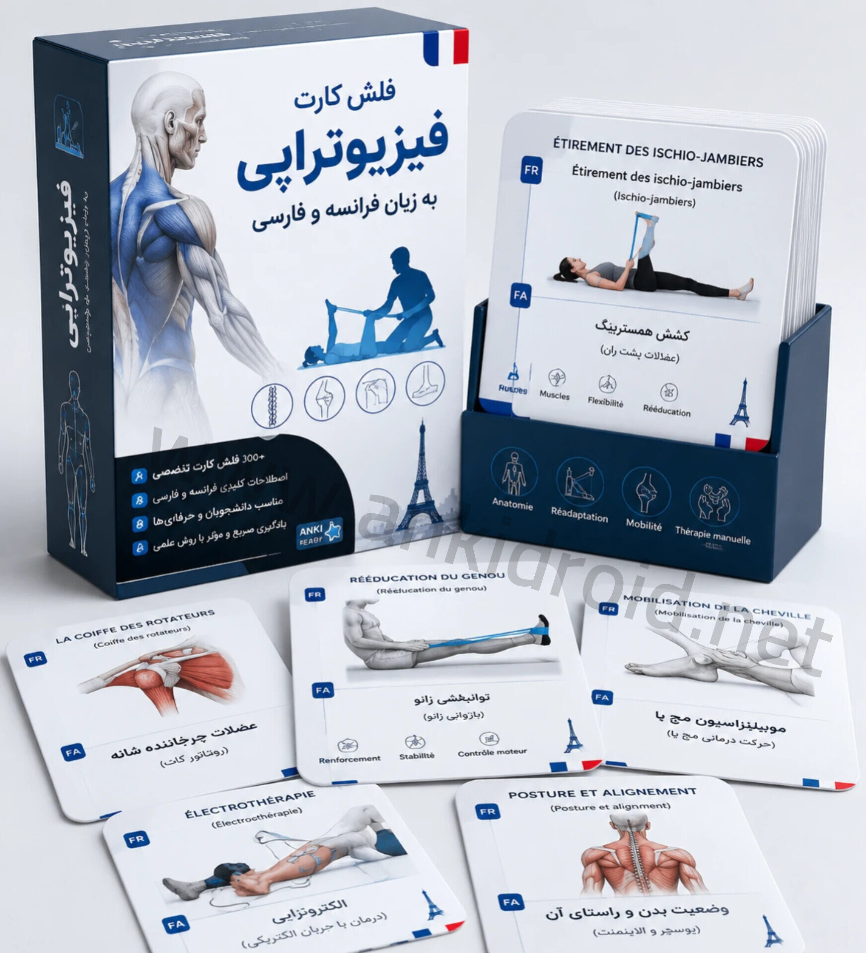 فلش کارت فیزیوتراپی فرانسوی فارسی 