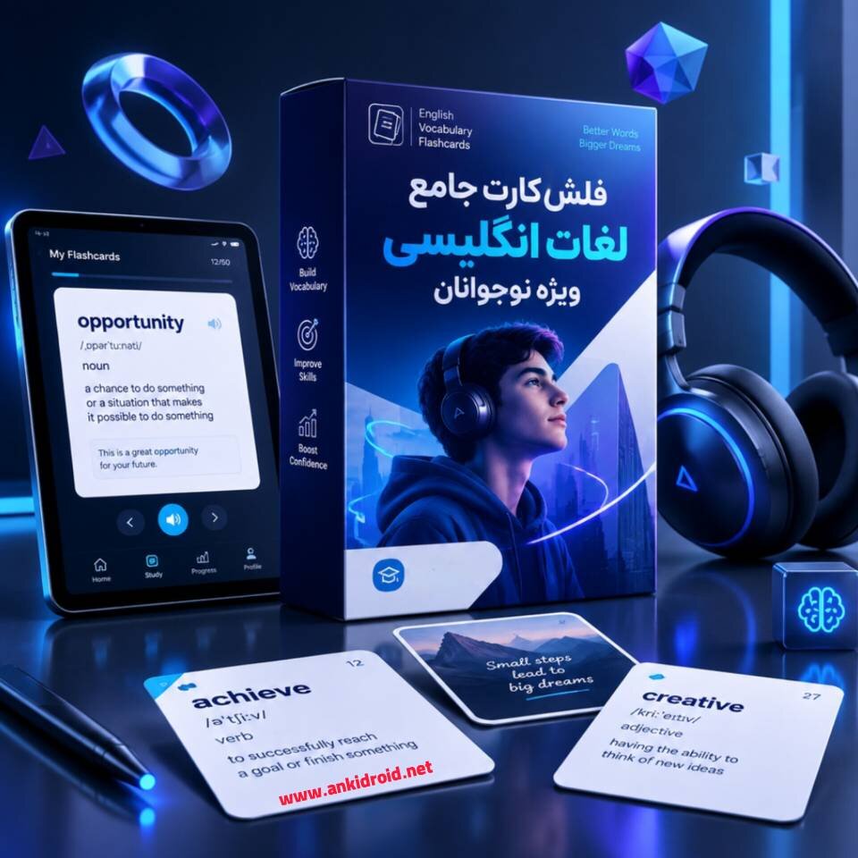 اطلاعات بیشتر در مورد "فلش کارت جامع لغات انگلیسی برای کودکان ترجمه فارسی + جمله مثال"